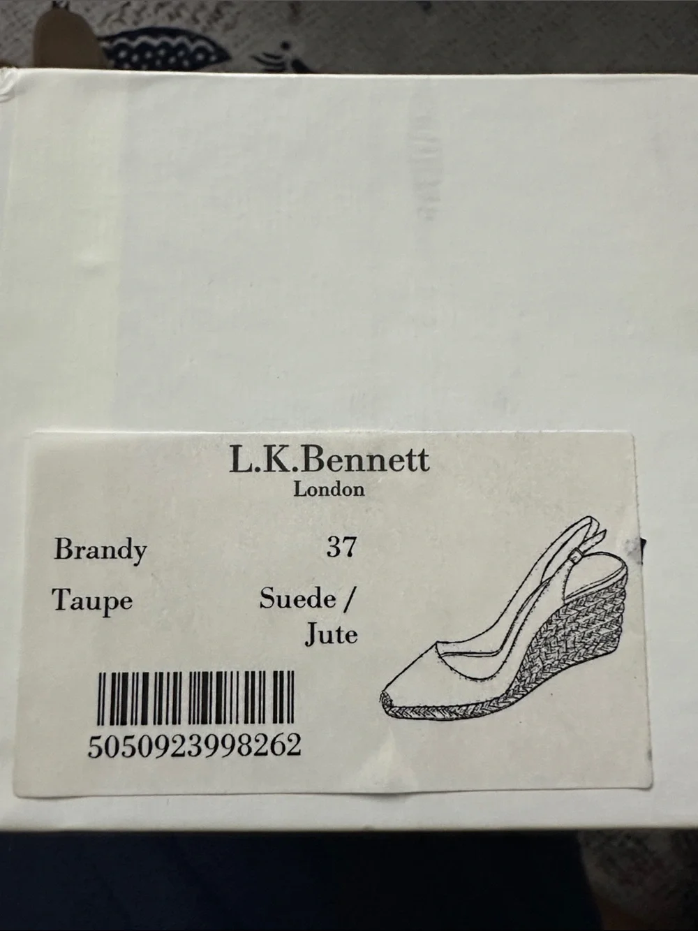 LK Bennett Taupe Suede Espadrille Slingback Pumps